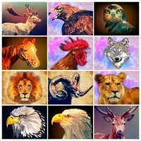 5d diy animal diamond painting wolf eagle elk lizard cross stitch set mosaic art picture hanging painting home decoration gift