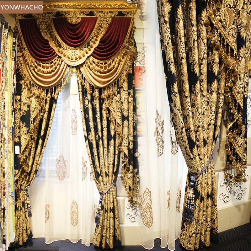 Занавески на заказ роскошные европейские ретро виллы Толстые жаккардовые