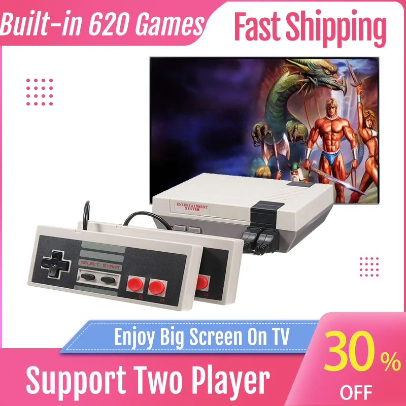 Handheld Retro Video Game Console Mini TV Built-in Classic 620 NES Games Support Output Family Player Child Gift | Электроника