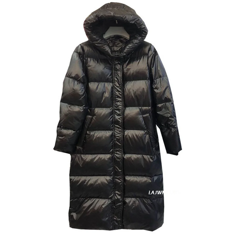 

2021 Autumn Winter S-2XL 90% White Duck Down Long Women Coat Female Thick Warm Parkas Women Down Hooded Jacket Women