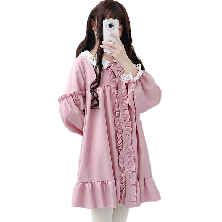 Японское женское милое розовое мини платье в стиле &quotЛолита&quot для вечерние
