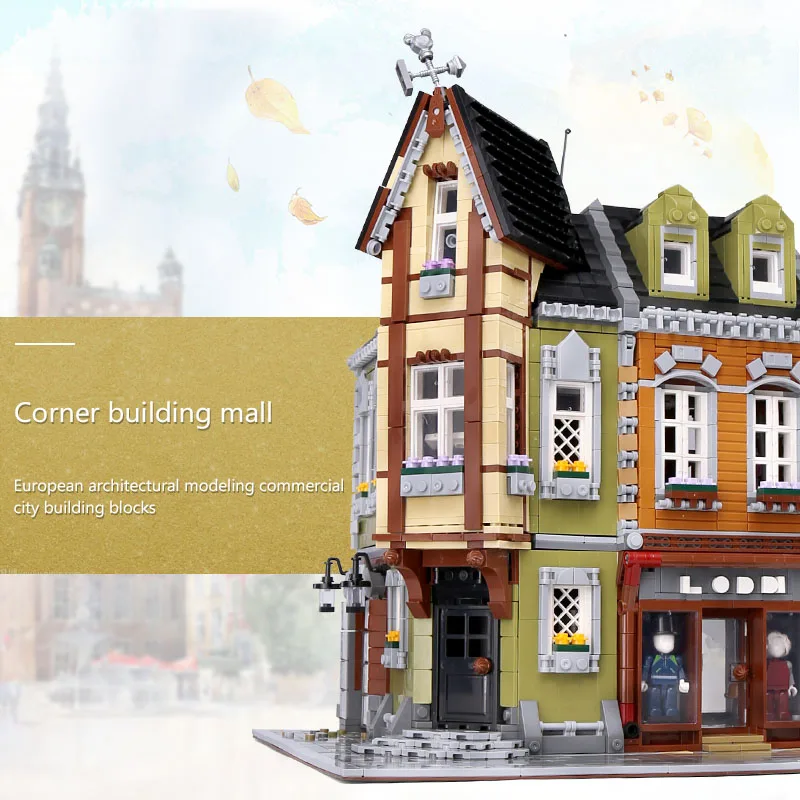 

QL0919 City Streetview The Victor's Lab MOC Modular Building Blocks Bricks Eductional Toys Model Kids Birthday Gifts