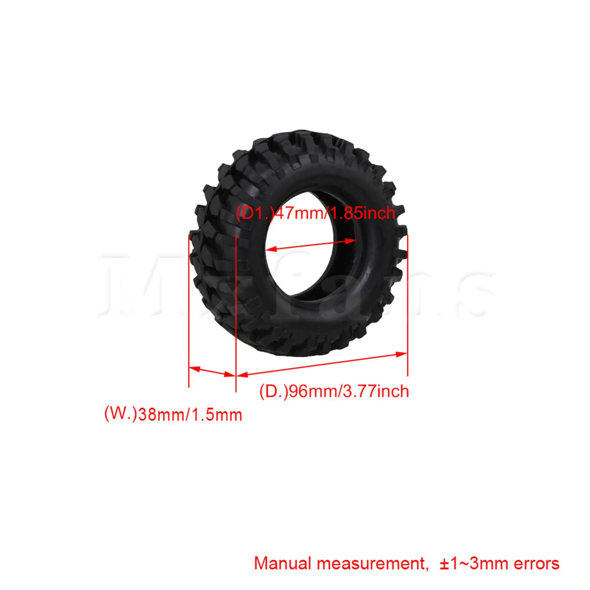 

Mxfans 4PCS RC 1:10 Racing Climbing Rock Crawler Car Tyre 96mm Diameter Mxfans Rubber Tires