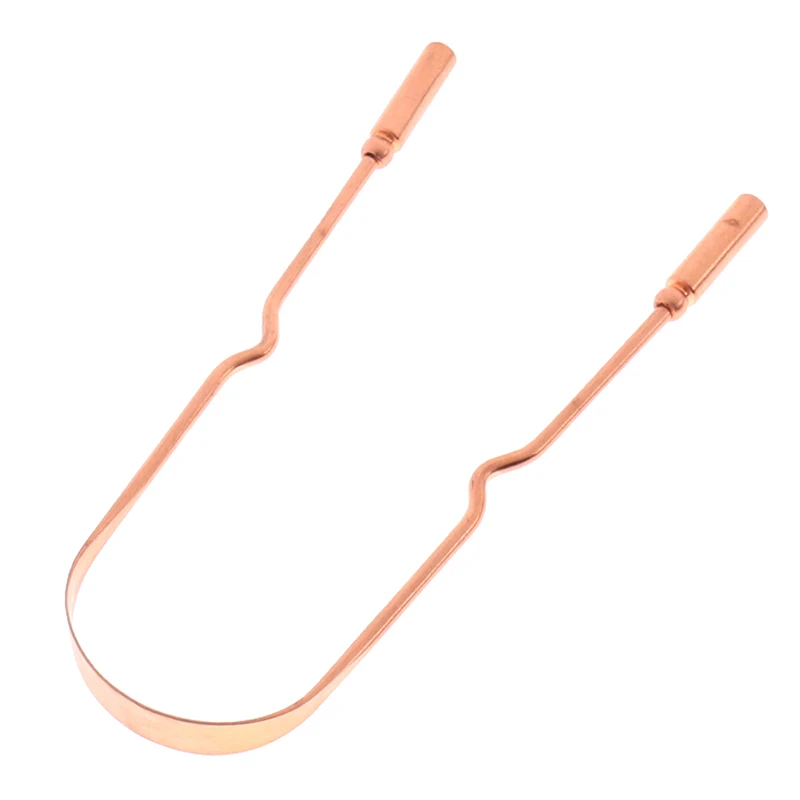 

Tongue Rose Gold Pure Copper Scraper Oral Cleaner Brush Fresh Cleaning Hygiene Care Tools