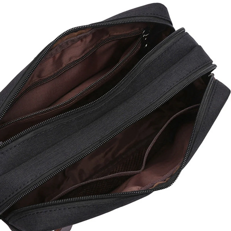 

2x Black/Blue Casual Canvas Cosmetic Bag with Leather Handle Travel Men Wash Shaving Women Toiletry Storage Bag
