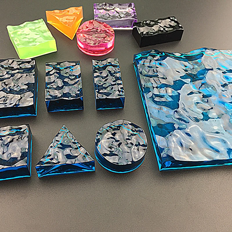 Водяная рябь кулон с волной ожерелье серьги бусины литье хрустальные формы