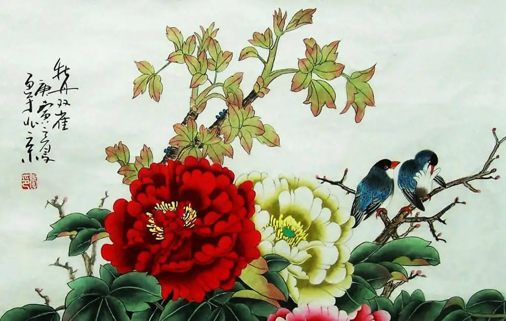 Традиционная японская работа с птицы Wall Art пленки большой размер принтованный