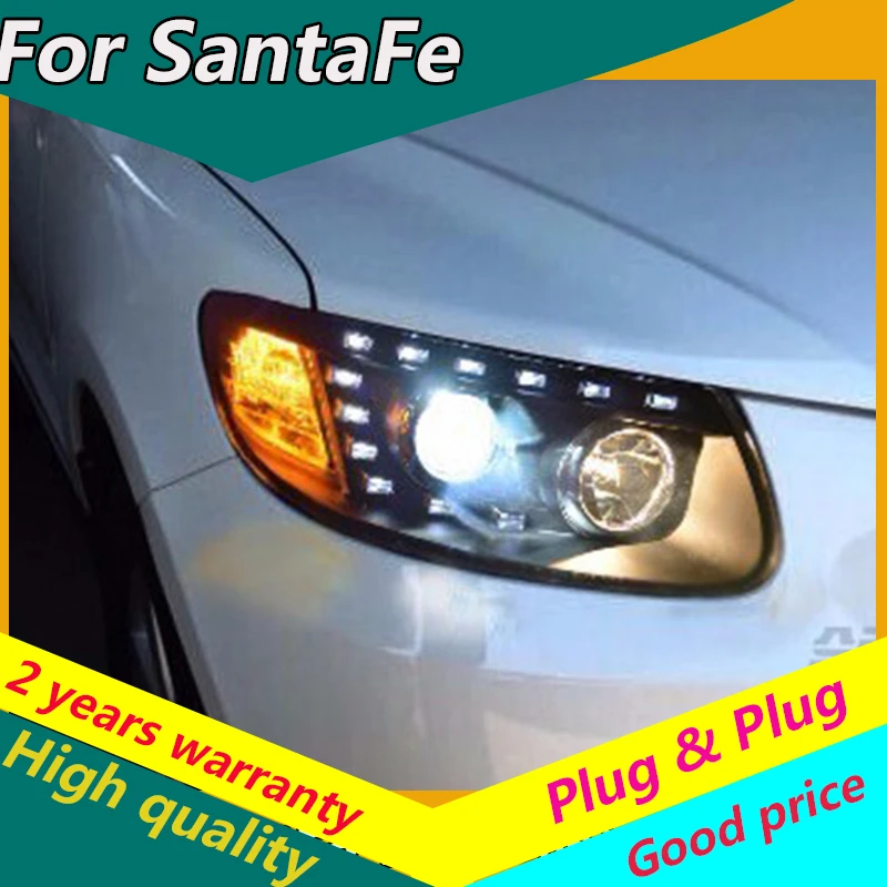 

KOWELL Car Styling for Hyundai New SantaFe Headlights 2012 Santa Fe LED DRL Lens Double Beam H7 HID Xenon Car Accessories