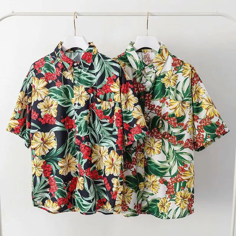 Мужская Повседневная рубашка модная пляжная бермуды с коротким рукавом и