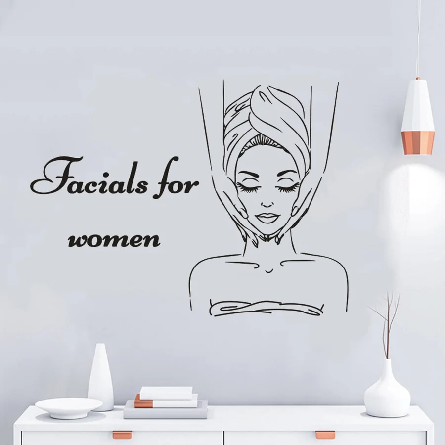 

Beautiful Phrase Beauty Spa Vinyl Wall Decal Hair Salon Woman Art Sticker Mural wallpaper Girls Bedroom Decals muursticker LW571