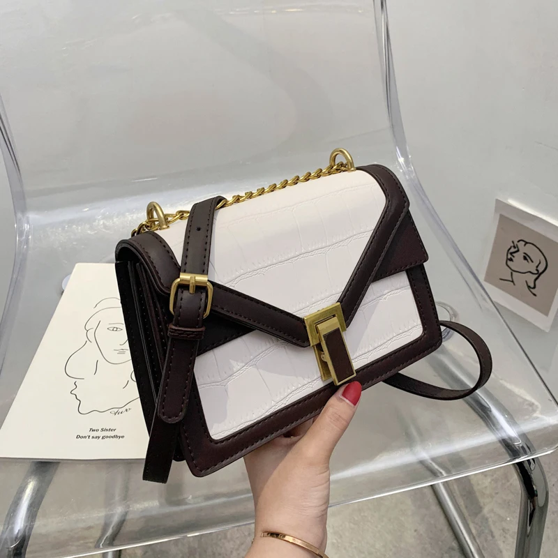 Маленькая квадратная сумка женская модные однотонные сумки-мессенджеры через