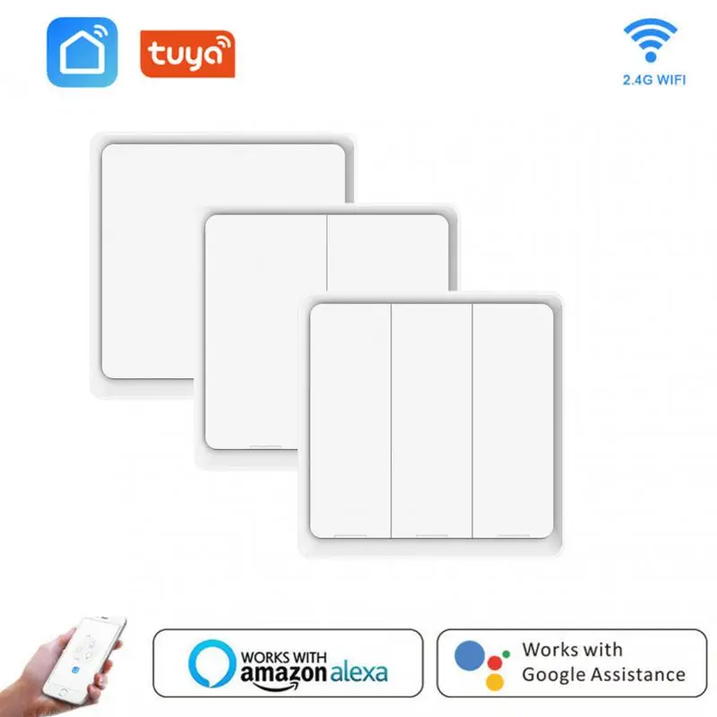 

Tuya Zigbee Беспроводной умный светильник переключатель 1234 банды Управление устройство умного дома и сцена с одним нажатием кнопки включения вы...