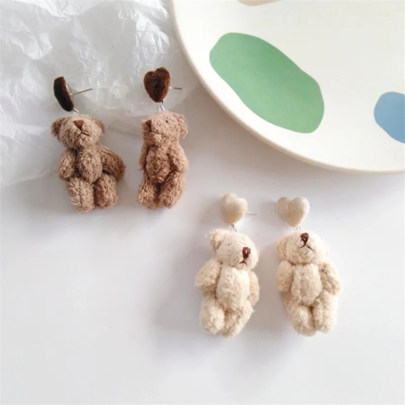 Princess sweet jewelry earings Valentine's day gifts Love cute plush bear earrings Vintage pendant | Украшения и аксессуары