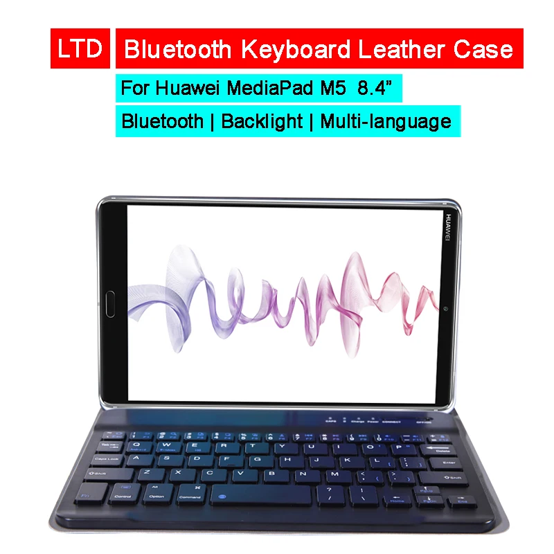 Bluetooth клавиатура кожаный чехол для HUAWEI MediaPad M5 8 4 русская Арабская иврит тайская