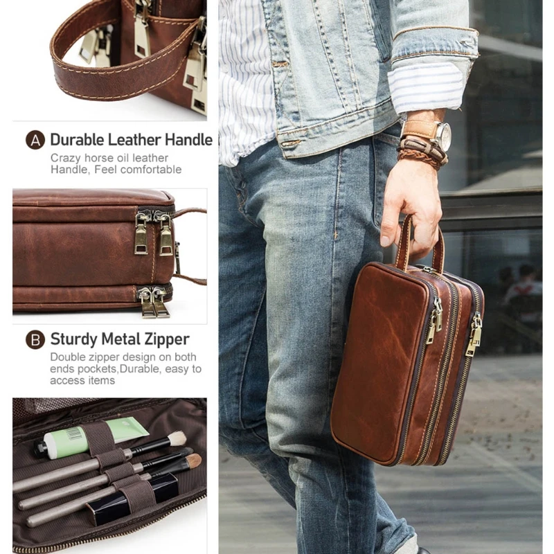 Goedkoop Q1FA Mannen Draagbare Reizen Cosmetische Make-Up Tas Toilettas Case Clutch Handtas Purse Storage Pouch Organizer