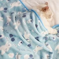 pet blanket cartoon cat dog blanket dog coral velvet dog nest mat teddy puppy quilt pet accessories