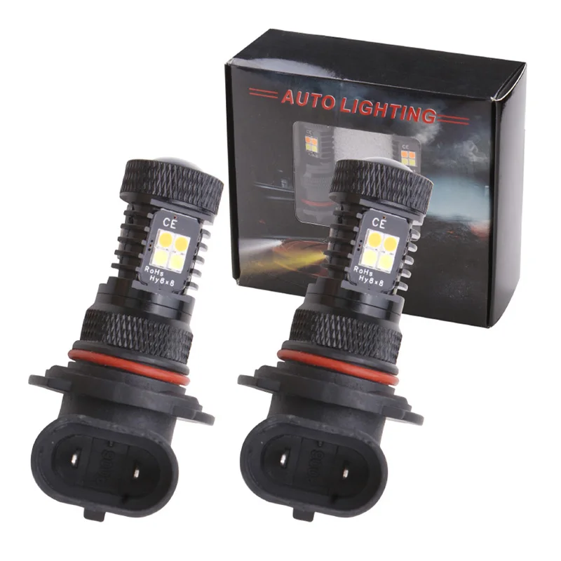 

2PCS DRL LED H3 H7 H4 H8 H11 P13W 9005 9006 PSX26W LED Super bright Fog Lamps Daytime Running Lights dual color white/Amber