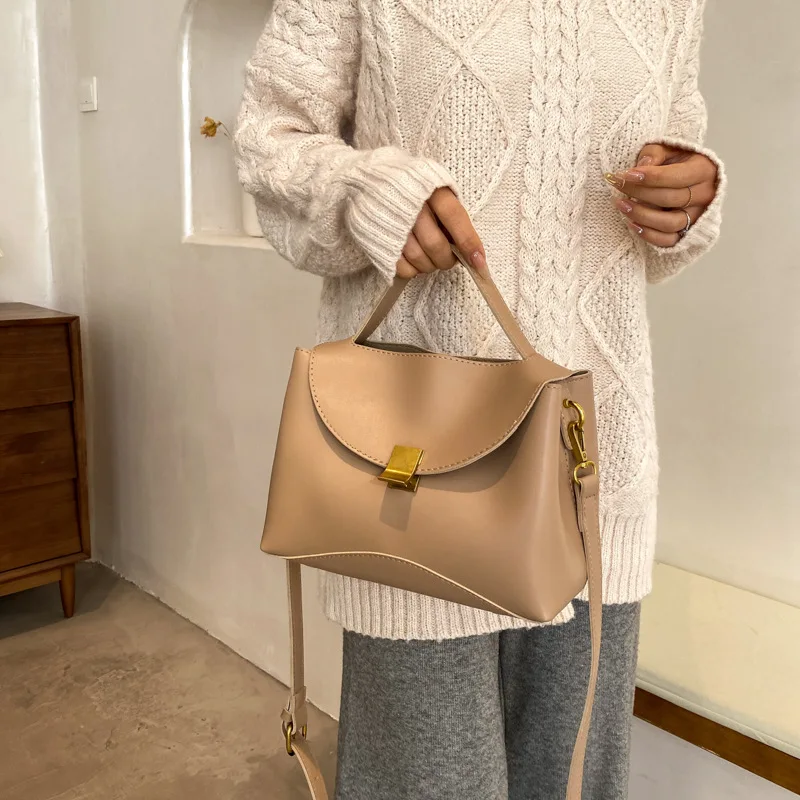 

Elegant Solid Color Women Handbag 2021 Quality Pu Leather Female Shoulder Bag Ladies Big Totes Designer Messenger Bags Bolsa
