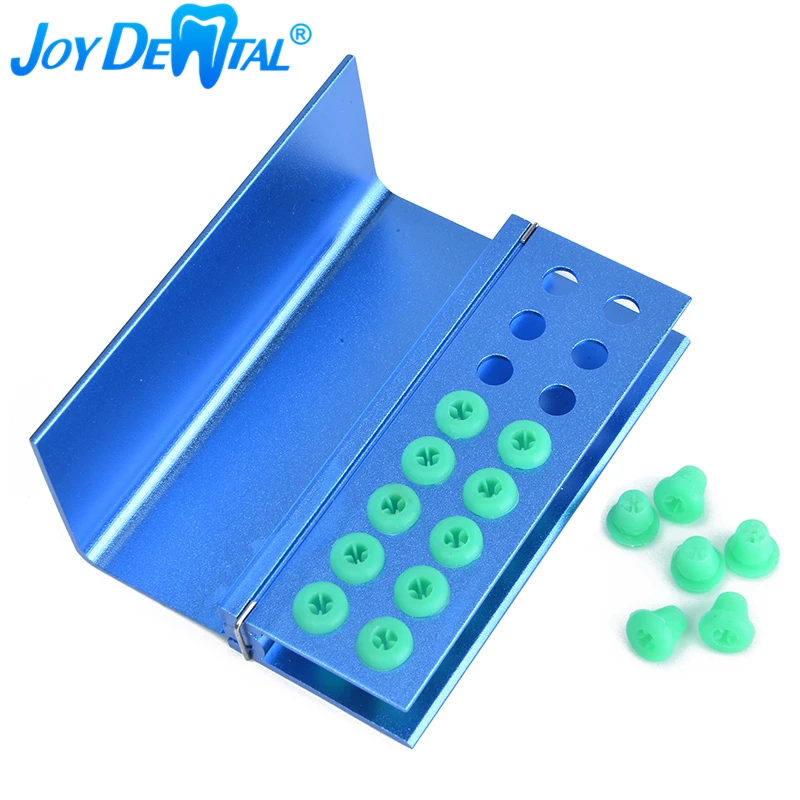 16 Holes Dental Burs Holder Autoclavable Block with Silicon Cover Placing FG RA Burs
