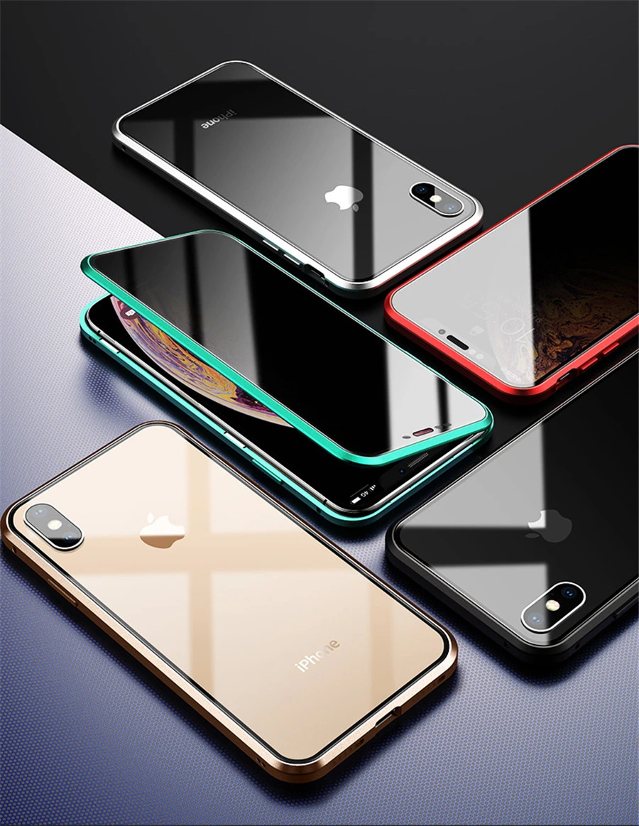 Чехол из закаленного стекла 9H для Iphone 11 Pro Xs Max 7 8 Plus X XR магнитный двухсторонний