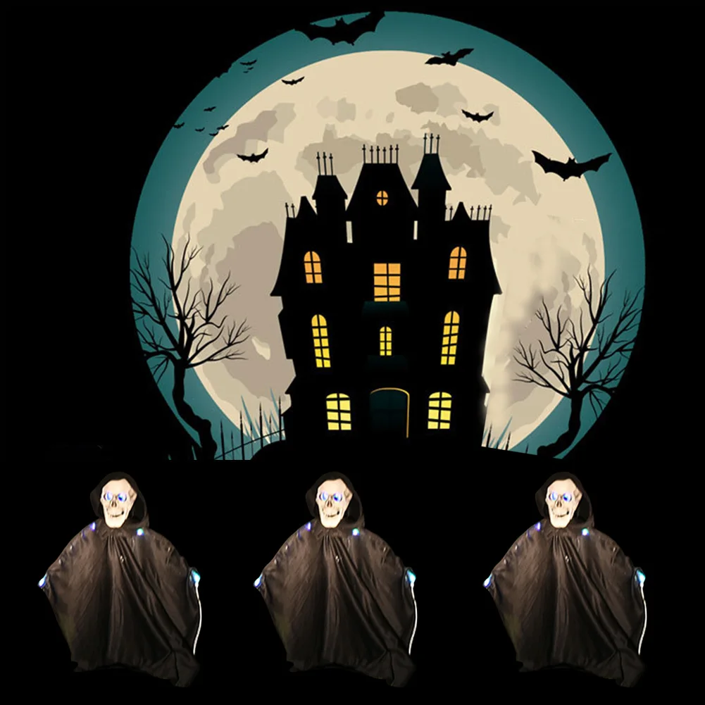 

Color Changing Stake Party Ghost Skull Haunted House Horror Decoration Ground Light Outdoor Halloween Prop Bar Scary Lawn Garden