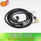 LN006359 XLR сбалансированный 3,5 мм 2,5 мм 8 Core с серебряным покрытием кабель для наушников плоский шаг; Большие размеры; JH аудио JH16 Pro JH11 Pro 5 6 7 BA изготовленный на заказ