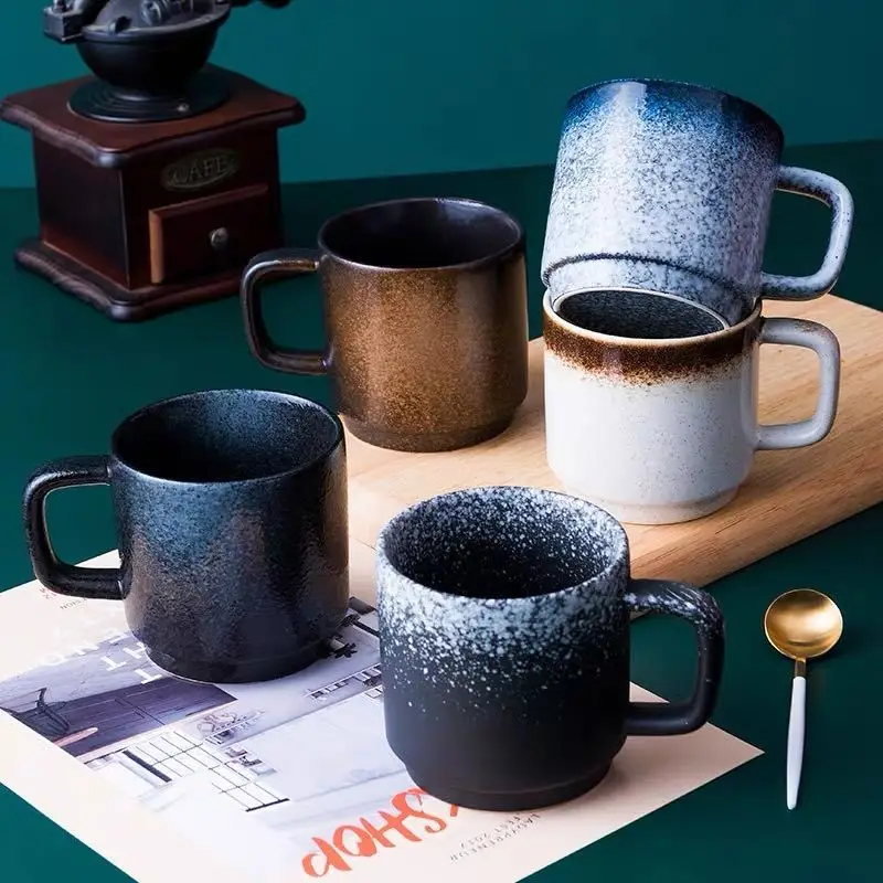 

Керамическая кружка в японском стиле, винтажная офисная чашка для чая, воды, креативная китайская Ретро керамика, кружки для кофе, молока, сн...