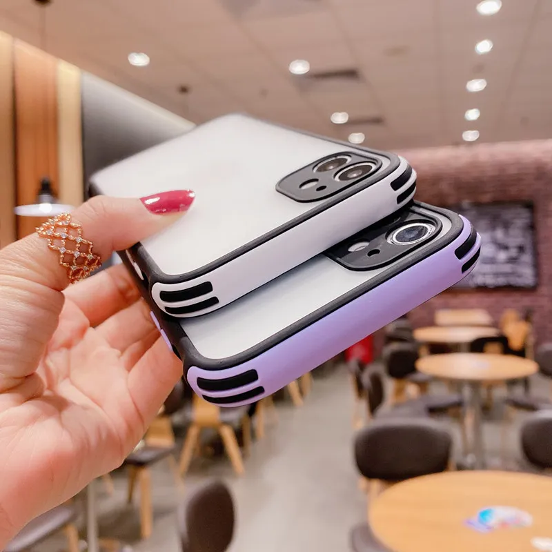 

Luxury Armor Phone Case For iPhone 12 11 Pro Max X XR XS Max 7 8 6S Plus SE 2020 Shockproof Bumper Matte Transparent Back Cover