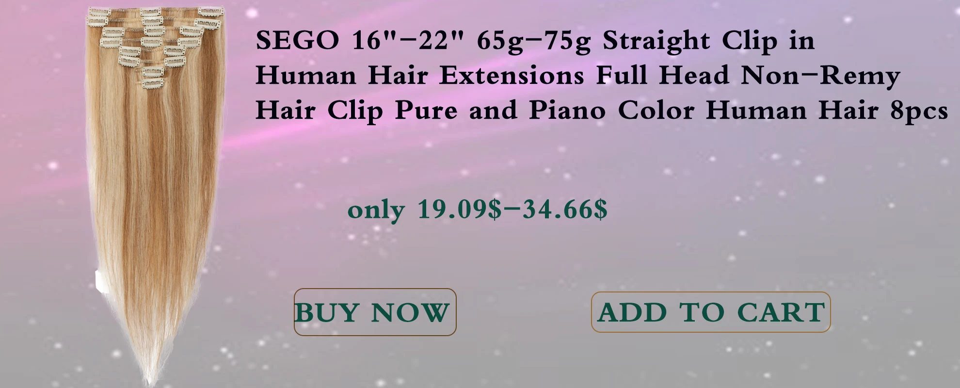 SEGO "-24" 40 г-60 г прямые человеческие волосы для наращивания на заколках чистый и фортепианный цвет волосы на заколках человеческие волосы для наращивания 1 p/w 5 клипов