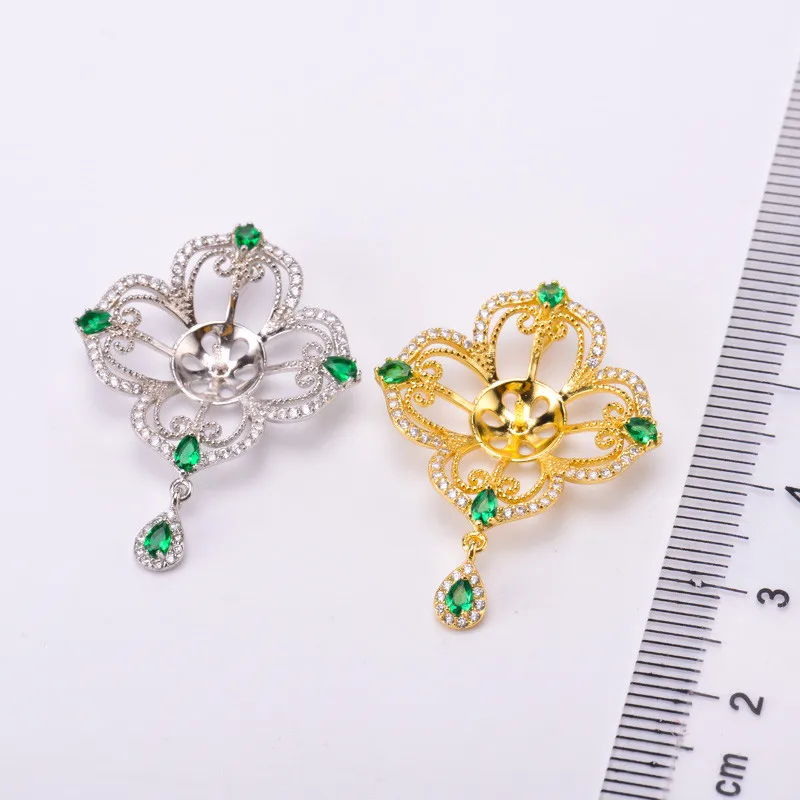 

Jewelry Handwork Pendant Base S925 Sterling Silver Pearl Pendant Accessories And Parts Findings Jewelry For DIY Fittings Women