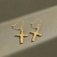 new hot sale100 real pure s925 sterling silver high quality cross drop earrings for women wedding jewelry gift