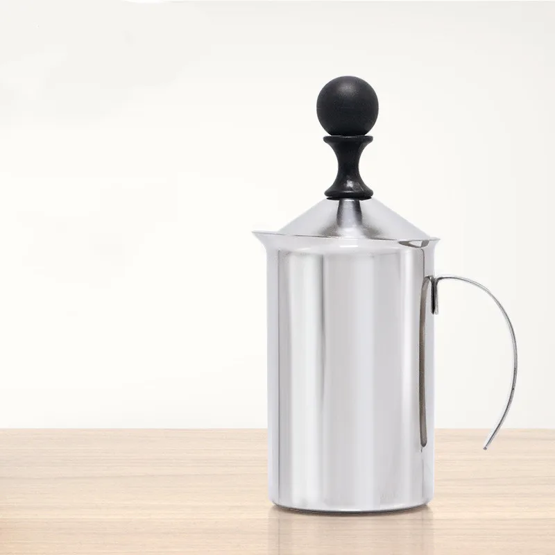 

Manual Milk Frother Stainless Steel Cppuccino Milk Foam Double Mesh Coffee Foamer Creamer Froth Maker Jug 400/600 ML