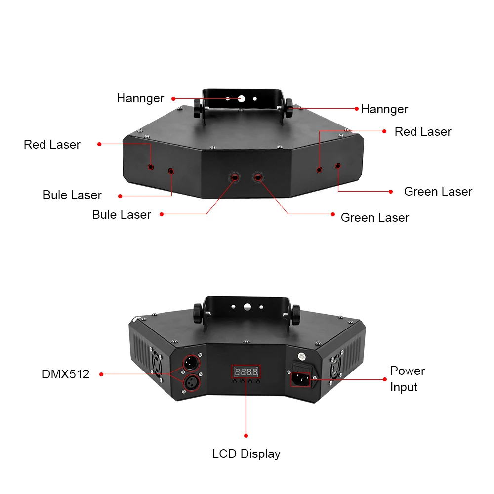 Светодиодный RGB лазерный проектор DMX512 сценический луч с 16 режимами освещения для