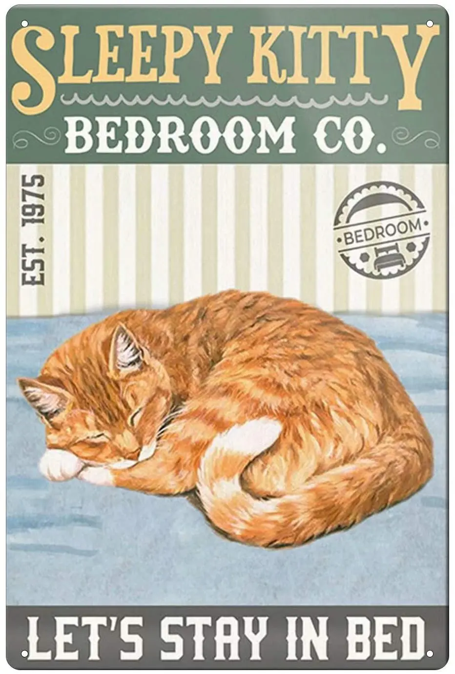 

Ginger Tea Cat Sign Tin Sign Wall Art Decoration Metal Sign Public Sign Wall Art Sign Gift Home Classic Retro 20x30cm