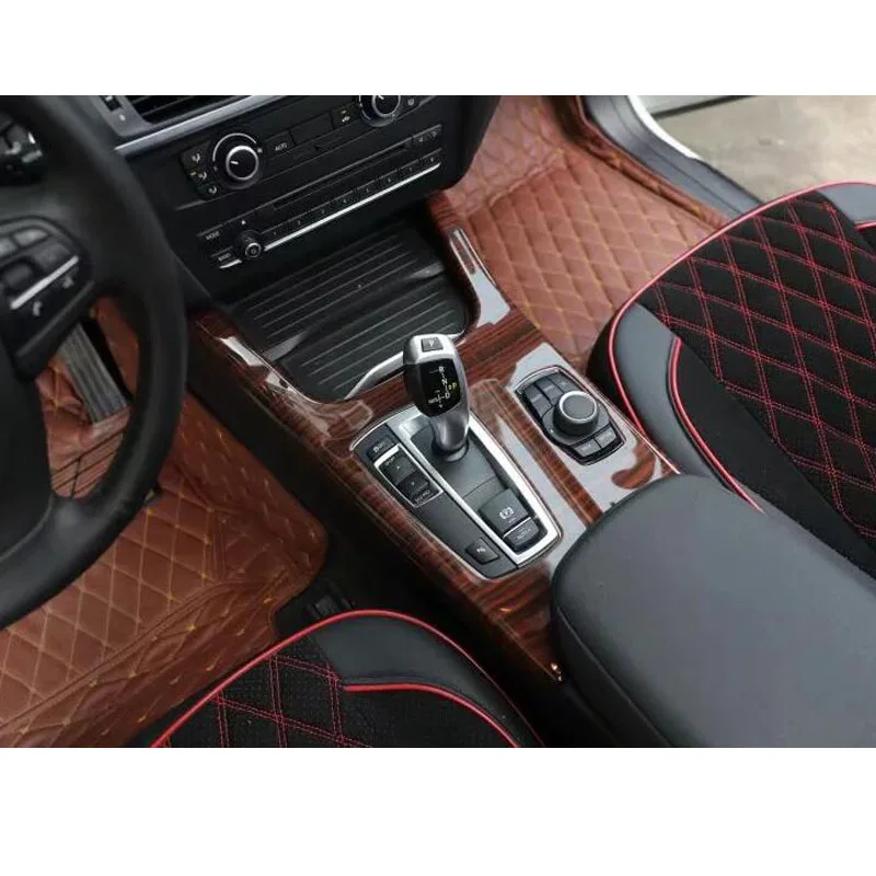 

For BMW X3 F25 2011-2016 LHD A/T Model Wood Color 6Pcs Car Interior Trim Styling Accessories Door Gear Shift Box Dash Stickers