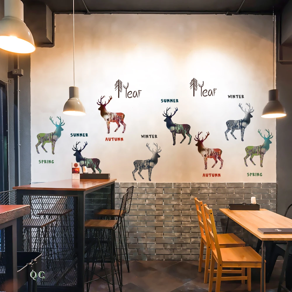 

Домашний декор, настенные Стикеры, подвижные обои, милые Креативные настенные стикеры с изображением животных и лося, водонепроницаемые ук...