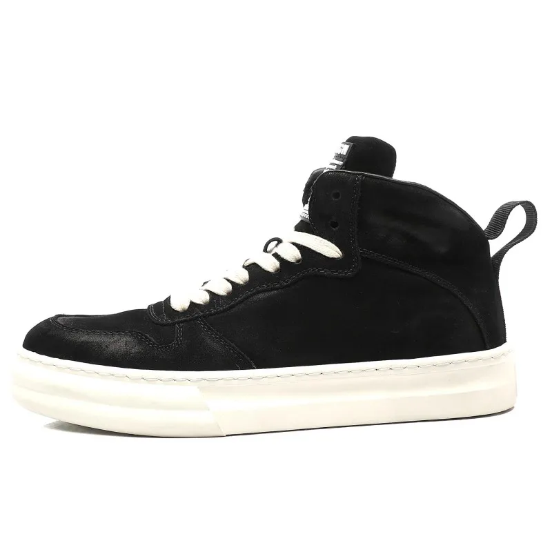 Кеды мужские высокие на толстой платформе повседневные кроссовки из натуральной