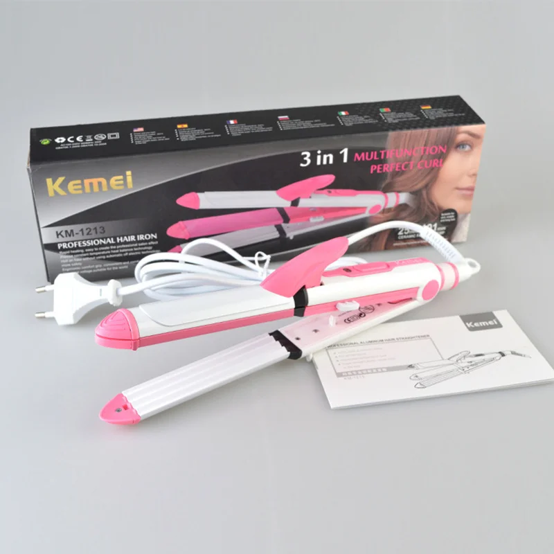 

Kemei Hair Flat Straightening Fast Warm-up Performance Electronic Ceramic Professional Hair Straightener Irons Styling Tool F30