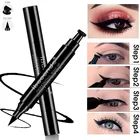 1 шт. двухсторонняя черная синяя подводка для глаз треугольная печать подводка для глаз 2-1 Водостойкая Подводка для глаз штамп Контурирование макияж TSLM2