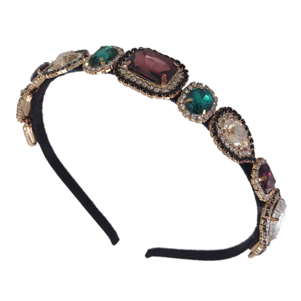 

Sparkling Rhinestone Inlaid Non-slip Headband Hair Band Hoop Women Girl Headwear Headdress hair Styling Decor Accessory Gift