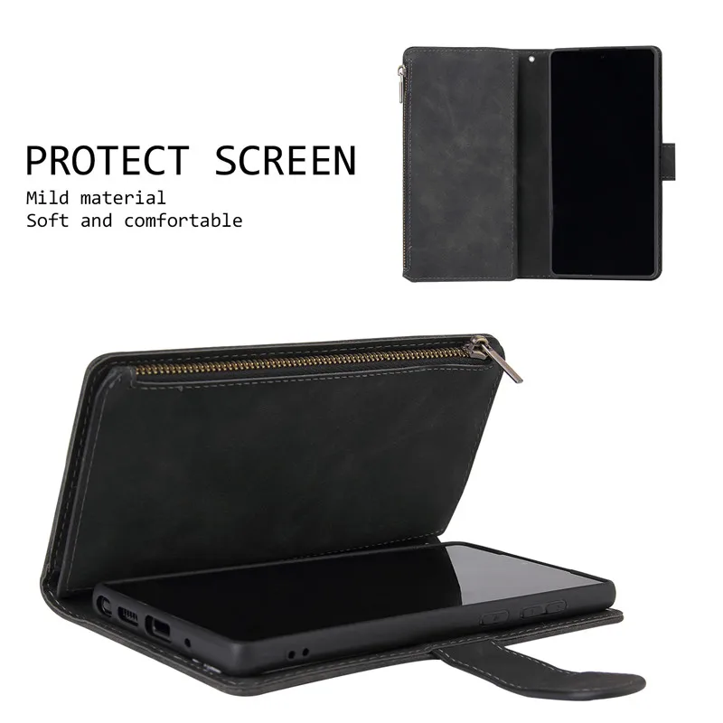 

Multi Card Slots Case For Samsung Galaxy A22 5G 2021 Flip Zipper Wallet Case Samsung A22 A 22 Stand Cover for Galaxy A22 Fundas