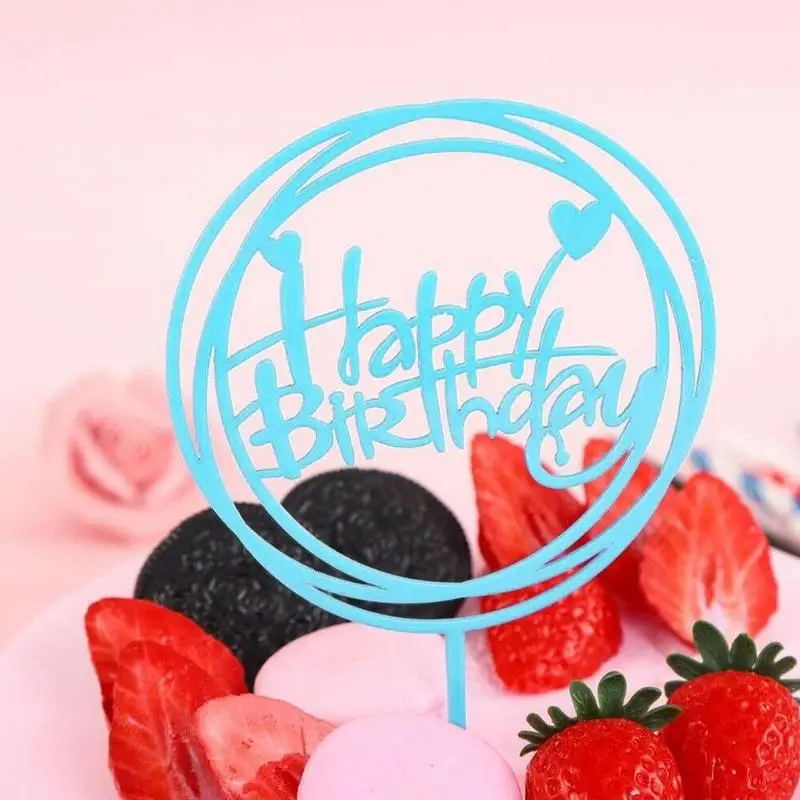 1 шт. блеск Топпер для торта С Днем Рождения из акрила и с принтом в виде букв Цвет