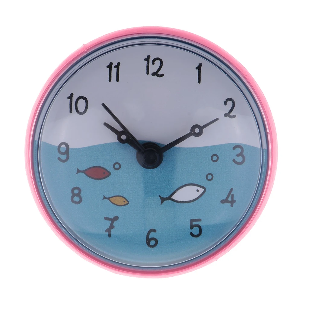 

Shower Bathroom Kitchen Wall Clock w/ Suction Cup Waterproof Moistureproof