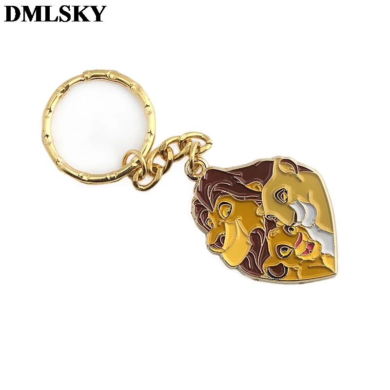 DMLSKY The Lion Kings сплав Брелоки Кольцо подарок для женщин девушка сумка брелок-Шарм кольцо для ключей с подвеской ювелирные изделия M3803
