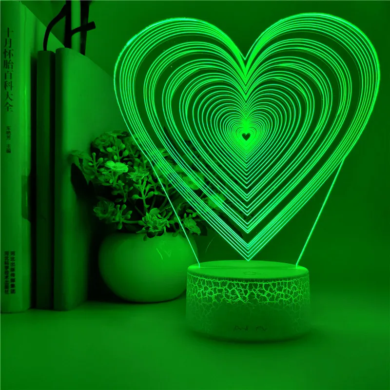 

New Love Nightlight Valentine's Day Gift Bedside Led Light Creative Acrylic Bedroom Ambient 3d Night Light Smart Phone Control