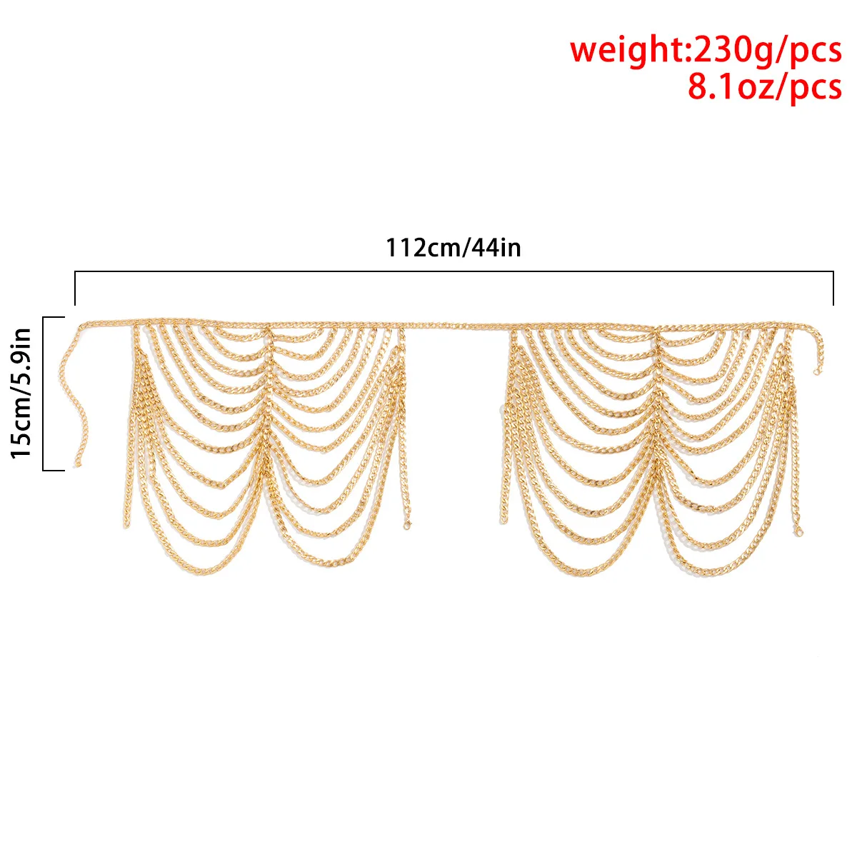 

EarringEarringsHip Hop Trend Tassel Aluminum Chain Bikini Clothing Chain Exaggerated Jump Di Geometric Metal Chain Body Chain