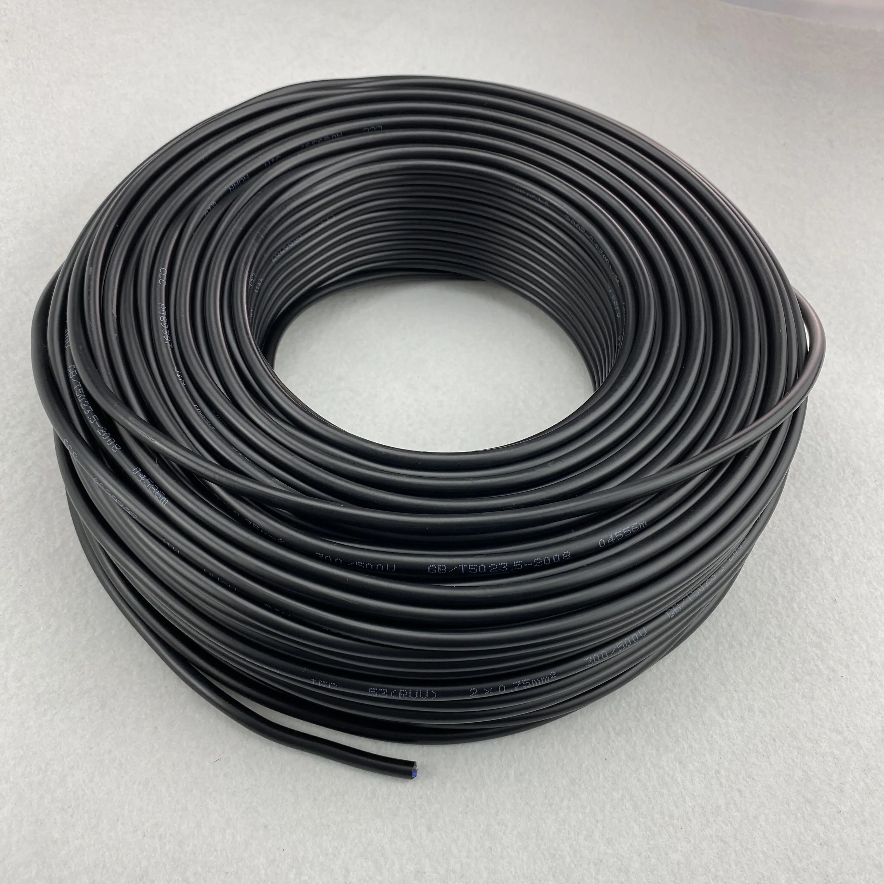 100 м/рулон 2 ядра черный ПВХ покрытый круглый кабель 18AWG (2*0 75 мм) Красный синий