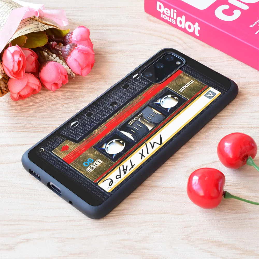 

For Samsung Galaxy Gold Mix Cassette Tape Print Soft Matt Phone Case