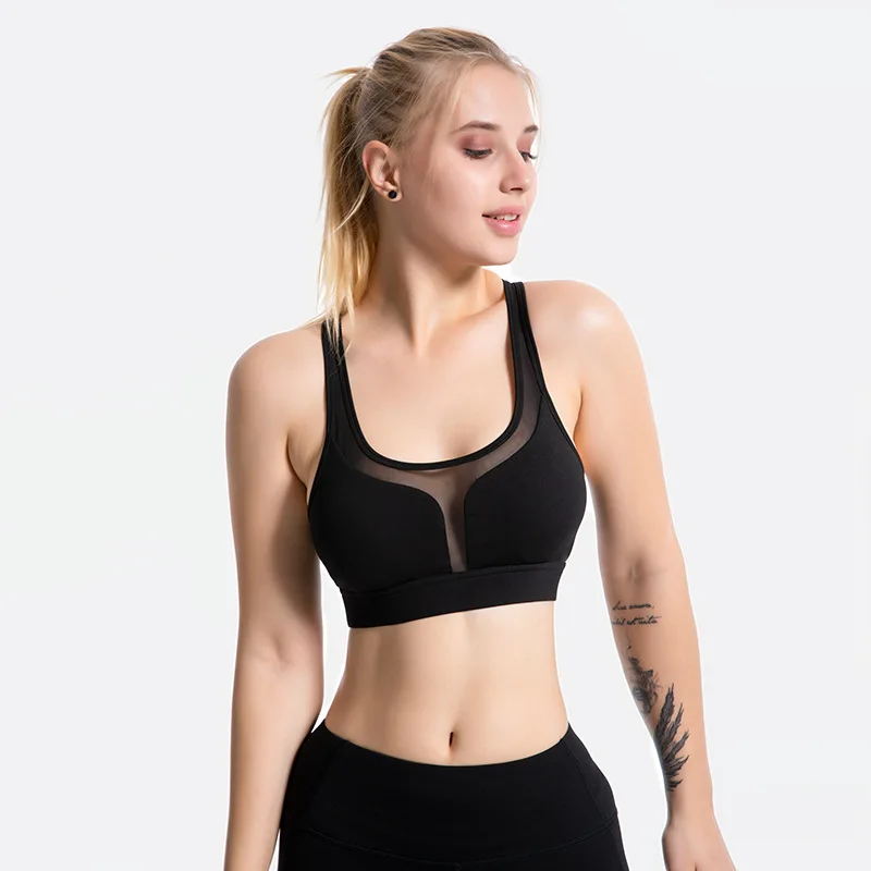 Сетчатый сексуальный спортивный топ на спине с задним карманом ударопрочный