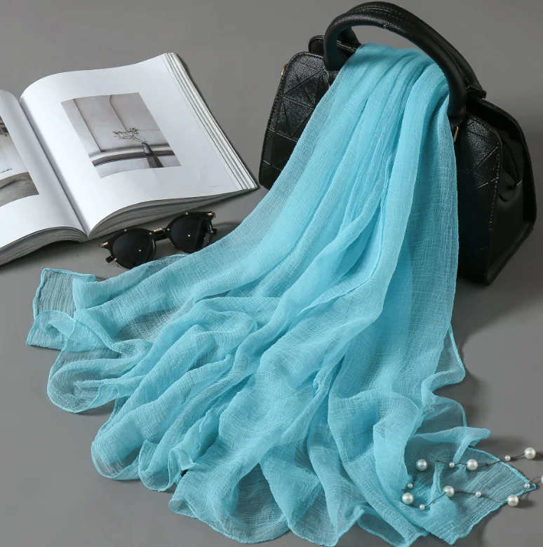 Шифоновый летний однотонный красный шарф 100*185 см шали и палантины большого